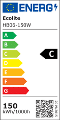 Ecolite Ecolite SMD LED reflektor, 150W, 24000lm, 5000K, IP65, čierny HB06-150W