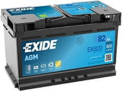 Exide AGM 82Ah Autobatéria Start-Stop 12V , 800A , EK820