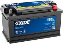 Exide Excell 80Ah Autobatéria , 12V , 700A , EB802