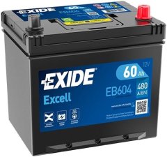 Exide Excell 60Ah Autobatéria , 12V , 480A , EB604