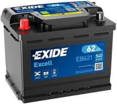 Exide Excell 62Ah Autobatéria , 12V , 540A , ĽAVÁ !!! EB621