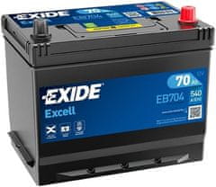 Exide Excell 70Ah Autobatéria , 12V , 540A , EB704