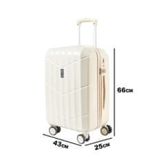 Aga Travel Cestovný kufor 66x43x25cm MR4669 Béžový