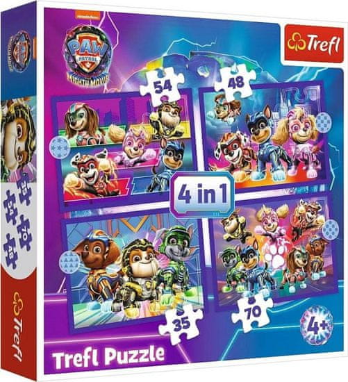 Puzzle Tlapková patrola Hrdinové 4v1 - (35,48,54,70 dílků)