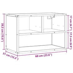 Vidaxl TV skrinka sivý dub sonoma 60x31x39,5 cm kompozitné drevo a kov