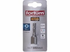 Fortum Hlavica nástrčná magnetická so 6-hrannou stopkou 1/4’’, 10x48mm, CrV, FORTUM