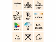 Extol Light LED trubica T8, 9W, 2200lm, dĺžka 590mm, Ø 26mm, PC, EXTOL LIGHT