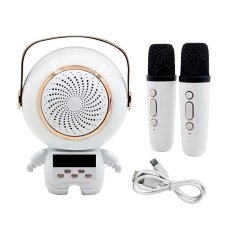 HADEX Karaoke Bluetooth reproduktor 5W, 2x bezdrátový mikrofon, růžový