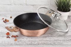 Berlingerhaus Pekáč okrúhly s mramorovým povrchom a pokrievkou 28 cm Rosegold Metallic Line BH-1519