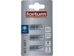 Fortum Hrot krížový pozidriv, sada 3ks, PZ 3x25mm, S2