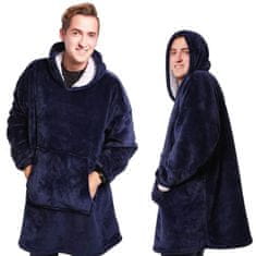 Verk Teplá mikina a oversize deka 2V1 silný fleece modrá