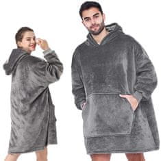 Verk Teplá mikina a oversize deka 2v1 silný fleece šedá