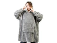 Verk Teplá mikina a oversize deka 2v1 silný fleece šedá