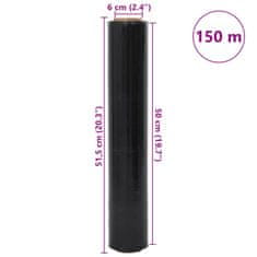 Vidaxl Stretch Film 2 ks Čierna 17 μm 50 cm x 150 m