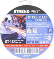 Strend Pro Kotúč Strend Pro 125x1,0x22,2 mm, rezný na kov, dóza, 10 ks