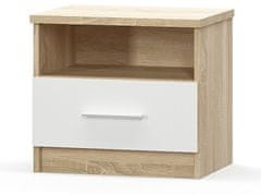 CASARREDO Nočný stolík 2 ks MARKOS dub sonoma/biela