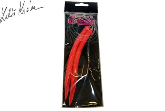 Lk Baits nadväzec na tresky 4/0 10cm Glitter Lumino Red/Červený