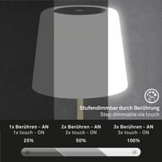 BRILONER BRILONER LED batériové stolné svietidlo pr.12,5 cm, LED modul, 3W, 350 lm, čierna IP44 BRILO 7445-015