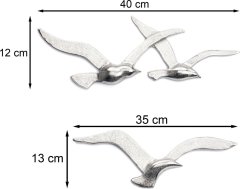 Dekorstyle Nástenná dekorácia lietajúci vtáci Flying 35 cm