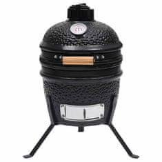 Vidaxl 2 v 1 Kamado gril s udiarňou keramika 56 cm čierny