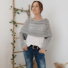 VIVVA® Pletený šál s rukávmi | KNITKA Tmavomodrá