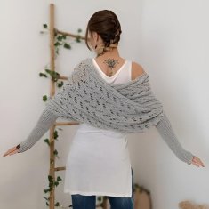 VIVVA® Pletený šál s rukávmi | KNITKA Tmavomodrá