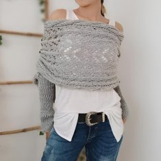 VIVVA® Pletený šál s rukávmi | KNITKA Tmavomodrá