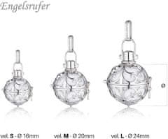 Engelsrufer Strieborný prívesok Anjelský zvonček s bielou rolničkou ER-01 (Priemer 1,6 cm)