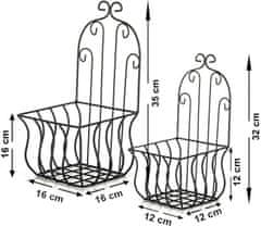 Dekorstyle Sada nástenných stojanov na kvetináč