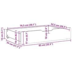 Vidaxl Zásuvky pod posteľ s kolieskami 2 ks 85x55x16 cm borovica