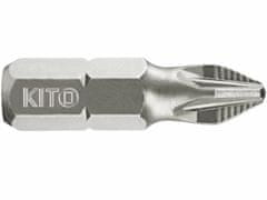 KITO Bit krížový 20ks, PZ1x25mm, Gripp, krabička, S2, KITO