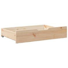 Vidaxl Zásuvky pod posteľ s kolieskami 2 ks 80x55x16 cm borovica