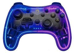 Marvo Gamepad GHOST 40, bezdrôtový, 17tl., všesmerový, priehľadný