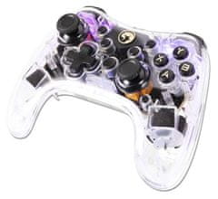 Marvo Gamepad GHOST 40, bezdrôtový, 17tl., všesmerový, priehľadný