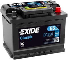 Exide Classic 55Ah Autobatéria 12V , 460A , EC550