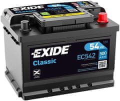 Exide Classic 54Ah Autobatéria 12V , 500A , EC542