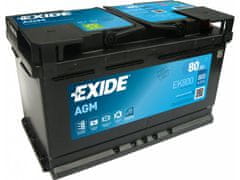 Exide AGM 80Ah Autobatéria Start-Stop 12V , 800A , EK800