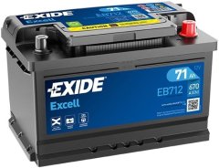 Exide Excell 71Ah Autobatéria , 12V , 670A , EB712