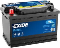 Exide Excell 74Ah Autobatéria , 12V , 680A , ĽAVÁ !!! EB741