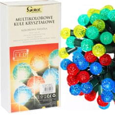 shumee LED svetlá na vianočný stromček Krištáľové gule Multicolor 50 kusov - Dekorácia na vonkajšie osvetlenie