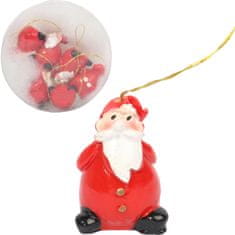 shumee Sada 6 červených vianočných príveskov Santa Claus 3 cm