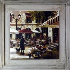 shumee Vintage maľba Paris Street 38x38 cm - časť dvojdielnej série