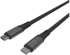 FIXED Nabíjací a dátový opletený kábel s konektormi USB-C/USB-C**, PD 3.1, 1.2 m, USB4gen2 20Gbps, 4K60Hz, 240W, sivý, FIXDBP-CC12-GR