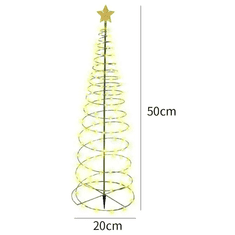 Netscroll Vianočný stromček s LED svetlami, nabíjanie solárnou energiou, 50 LED svetiel, odolný voči poveternostným vplyvom, automatické nabíjanie a zapínanie, vianočné stromčeky, jednoduchá montáž, TreeSolar