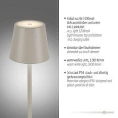 PAUL NEUHAUS LEUCHTEN DIREKT aj s JUST LIGHT LED stolná lampa lakovaná šedá ochrana proti striekajúcej vode na batérie 3000K LD 19250-40