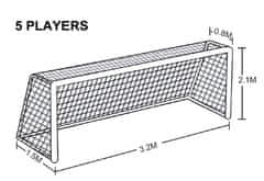 SEDCO Sieť futbal SEDCO FTN02 - 3,2x2,1x1,5 m - SET NA DVĚ BRANKY