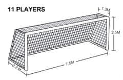 SEDCO Sieť futbal SEDCO FTN02 - 7,5x2,5x2,2 m - SET NA DVĚ BRANKY