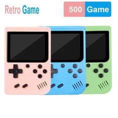 Smart Plus Retro miniatúrna prenosná herná konzola - 8-bitová, 3,0" farebný LCD displej, zabudovaných 500 hier, prenosný prehrávač videohier pre deti