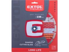 Extol Premium Kotúč diamantový rezný, segmentový Long Life - suché rezanie, 230x22,2x2,8mm