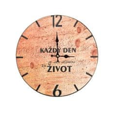 Indecor Hodiny nástenné drevené - Každý den 34 cm X11161